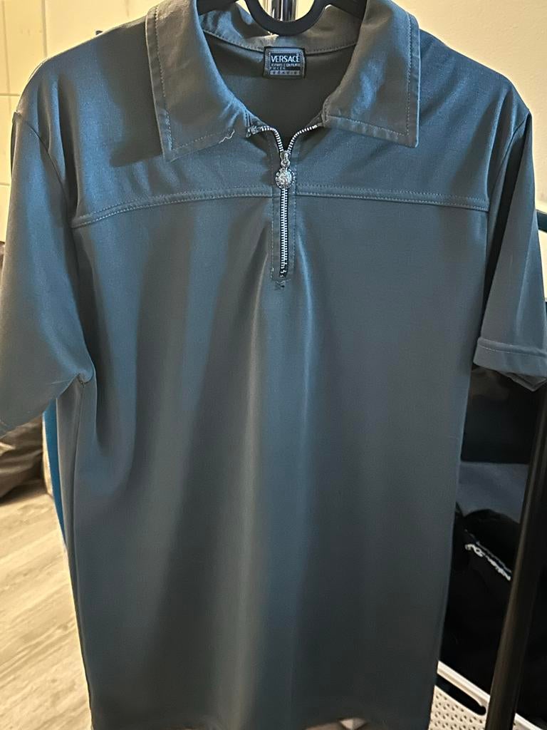 Versace Polo Shirt - Stijlvol en Comfortabel, Kleding | Heren, Ophalen of Verzenden, Zo goed als nieuw, Maat 52/54 (L), Grijs