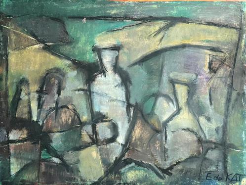 Ewoud de Kat (1904-1974) 9 werken op papier, Antiek en Kunst, Kunst | Schilderijen | Klassiek, Ophalen of Verzenden