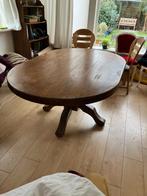 Ovale eettafel massief eiken 170x110x75 cm € 25,-, Ophalen, Gebruikt, 100 tot 150 cm, Eikenhout