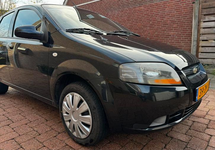 Chevrolet Kalos 1.4 16V 5D 2008 Zwart, Auto's, Chevrolet, Particulier, Kalos, Airconditioning, Elektrische buitenspiegels, Elektrische ramen
