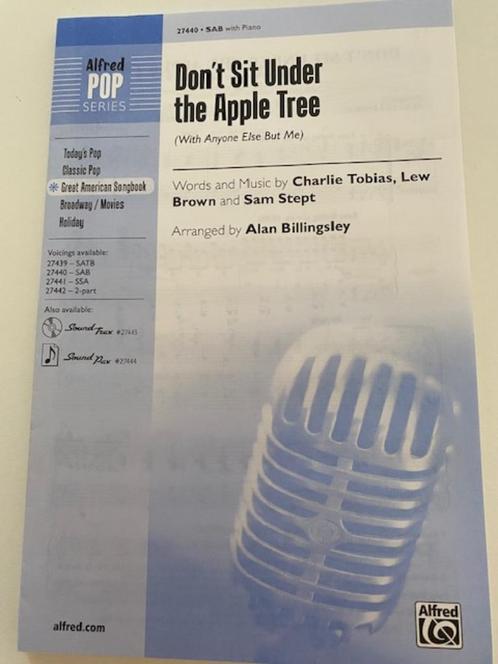 bladmuziek te koop Dont sit under the apple tree, Muziek en Instrumenten, Bladmuziek, Nieuw, Overige soorten, Populair, Piano