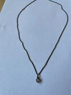 Zilveren ketting met transparant hangertje, gemerkt, Ophalen, Met strass, Zo goed als nieuw, Zilver