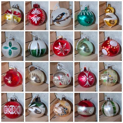 Oude vintage kerstballen webshop webwinkel rood groen, Diversen, Kerst, Gebruikt, Ophalen of Verzenden