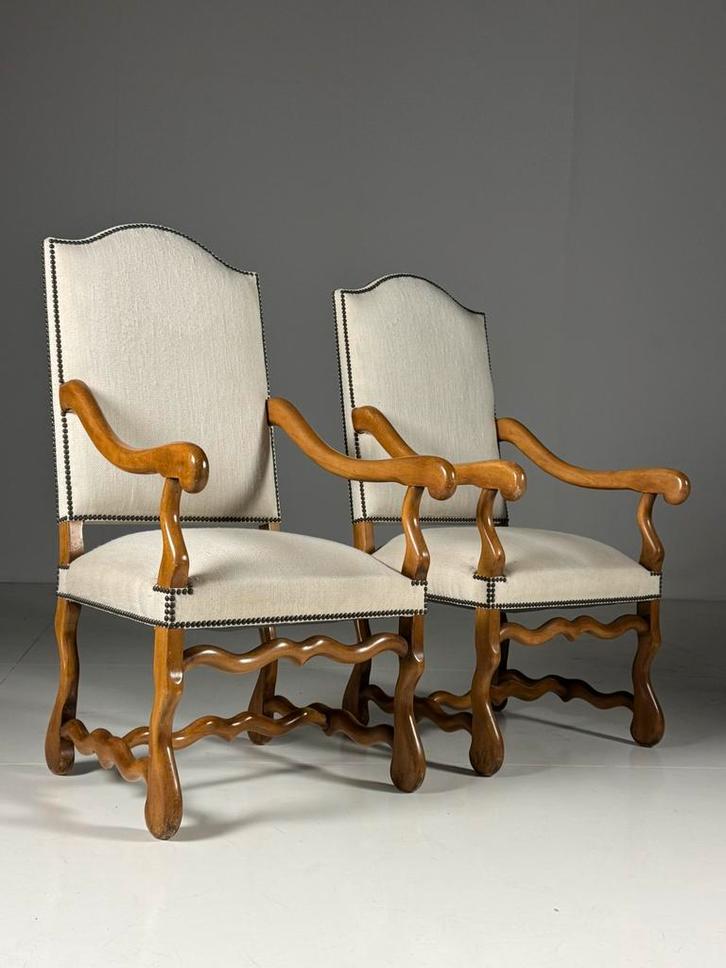 Set van 2 Os de Mouton stoelen, Huis en Inrichting, Stoelen, Gebruikt, Wit, Ophalen