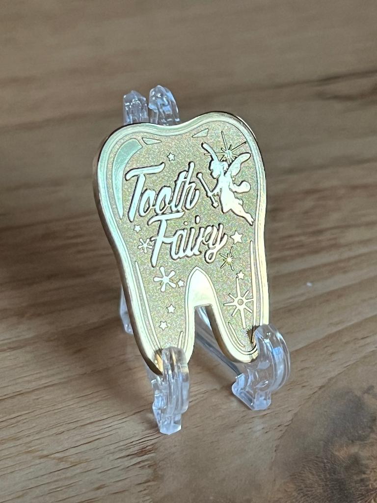 Tooth Fairy / Tandenfee 24kt goud vergulde ingot +standaard, Ophalen of Verzenden, Noord-Amerika, Losse munt, Goud
