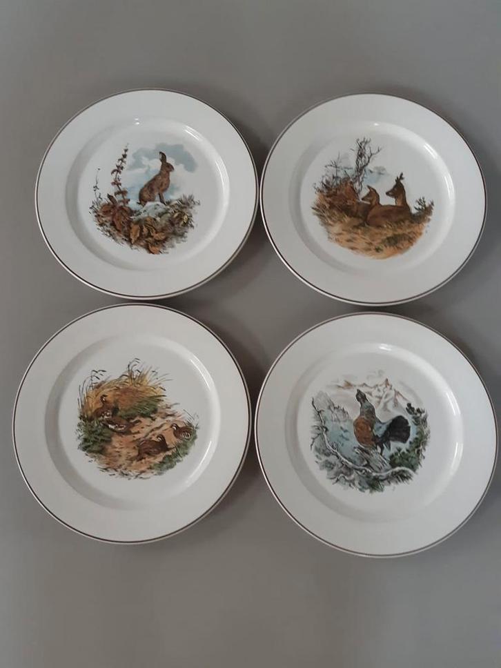 4 Dinerborden dieren Villeroy en Boch Fontainebleau, Huis en Inrichting, Keuken | Servies, Zo goed als nieuw, Bord(en), Overige stijlen
