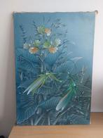Schilderij uit Indonesië met insecten en bloemen, Antiek en Kunst, Ophalen
