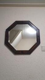 Prachtige oude spiegel met houten omlijsting 49 x 49 cm, Ophalen of Verzenden