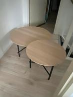 2 Pode salontafels, Ophalen, 50 tot 100 cm, Rond, Zo goed als nieuw
