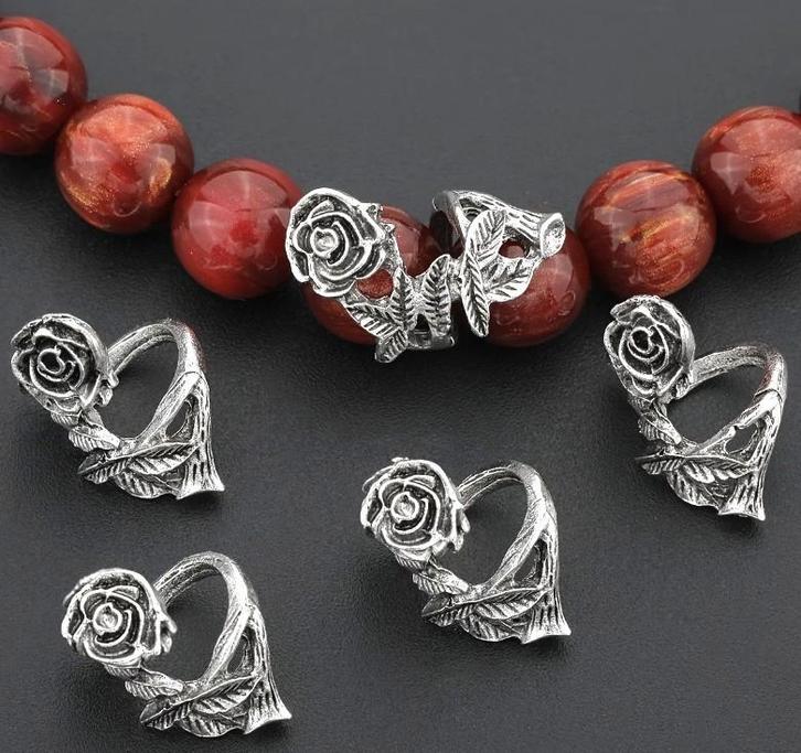 Kraal Roos 3D, Hobby en Vrije tijd, Kralen en Sieraden maken, Nieuw, Kraal, Ophalen of Verzenden