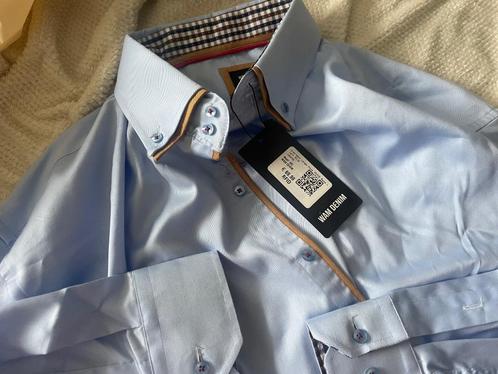 WAM denim overhemd 2 stuks 3XL 4XL, Kleding | Heren, Overhemden, Nieuw, Overige halswijdtes, Blauw, Ophalen of Verzenden