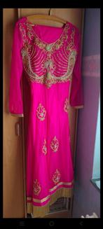Fuchsia indiase jurk (anarkali), Kleding | Dames, Gelegenheidskleding, Roze, Zo goed als nieuw, Maat 36 (S), Overige typen