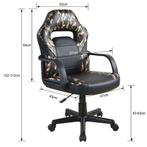 Gaming bureaustoel junior – zwart met donkere camouflage, Ophalen, Zwart, Nieuw, Gaming bureaustoel