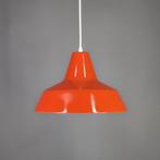 Industriele hanglamp oranje, vintage lamp uit Denemarken, Ophalen of Verzenden, Zo goed als nieuw, Metaal, Deens design