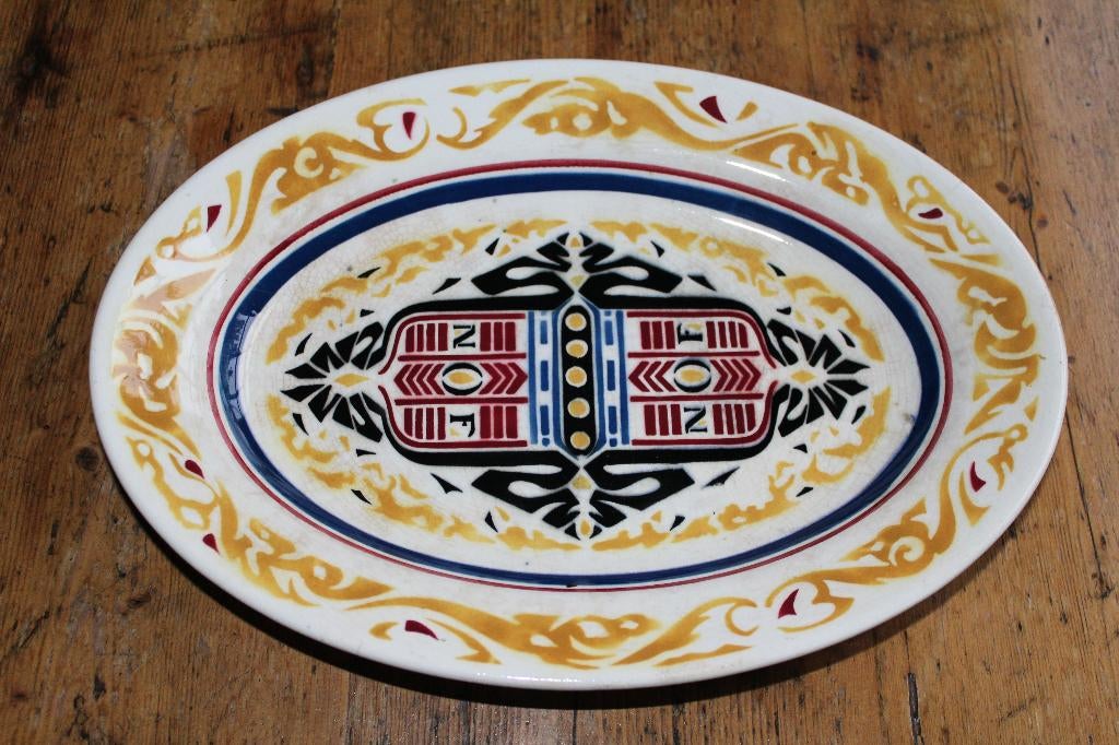 Serveerschaal N.O.F., Petrus Regout, Antiek en Kunst, Ophalen of Verzenden