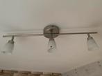 Plafondlamp met 3 spots, Halogeen, Metaal of Aluminium, Ophalen of Verzenden, Zo goed als nieuw