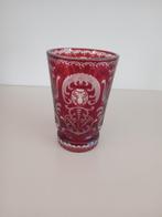 Grote rode glazen beker, oud, vintage, Antiek en Kunst, Antiek | Glas en Kristal, Verzenden