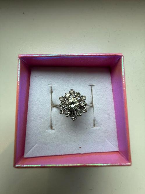Ring 18 karaats wit Goud met natuurlijke diamant 0,3 Ct, Sieraden, Tassen en Uiterlijk, Ringen, Zo goed als nieuw, Dame, 18 tot 19
