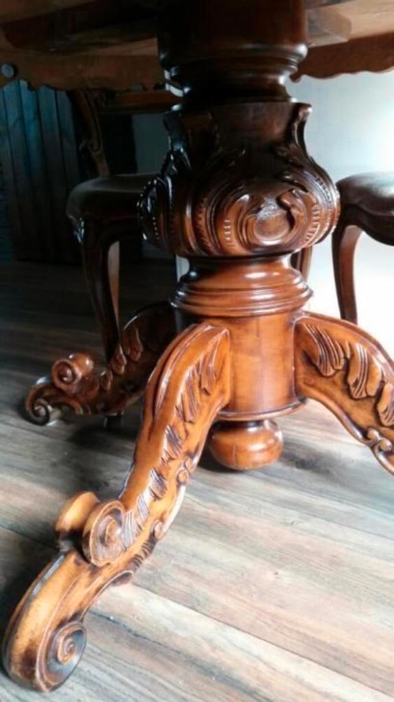 Antiek queen ann tafel set met console tafel set en spiegel, Antiek en Kunst, Antiek | Meubels | Tafels, Ophalen of Verzenden