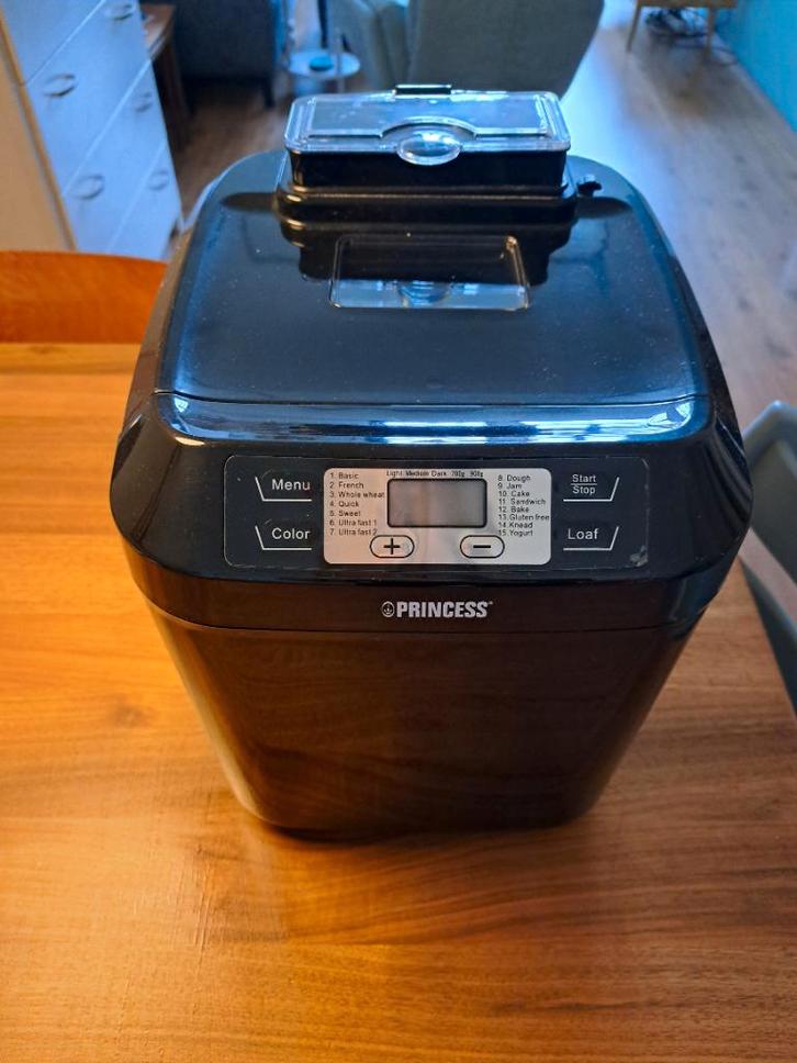 Broodbakmachine Princess, Witgoed en Apparatuur, Broodbakmachines, Zo goed als nieuw, Met timer, 400 tot 800 gram deeg, Kijkvenster