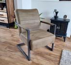 woonkamer fauteuil groen stof zgan, 75 tot 100 cm, Ophalen of Verzenden, Zo goed als nieuw, Metaal