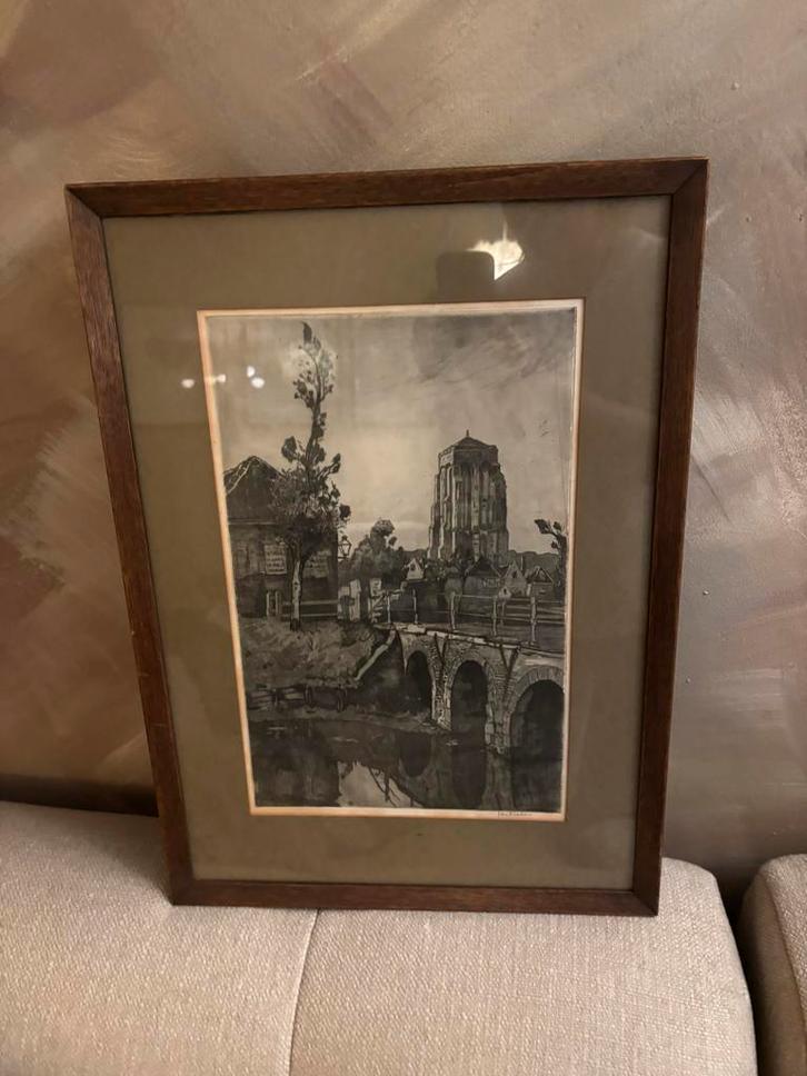 Ets van Jan Sirks - Zeeland, Antiek en Kunst, Kunst | Etsen en Gravures, Ophalen