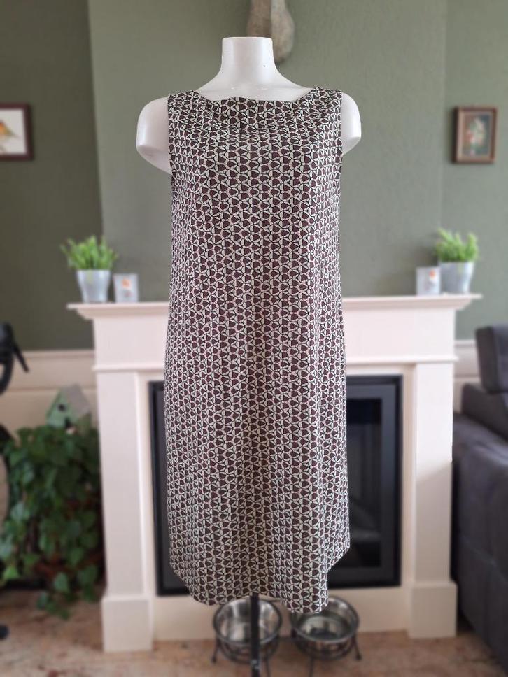 Maliparmi groen bruin jurk IT 46 NL 40 M Gratis Verzenden !, Kleding | Dames, Jurken, Zo goed als nieuw, Maat 38/40 (M), Bruin