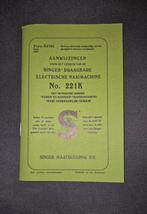 Singer 221 Handleiding - 50 Pagina's, Verzenden, Gebruikt, Naaimachine, Singer