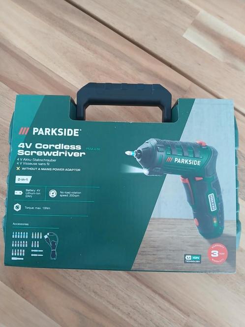 Parkside 4V Accu Schroevendraaier - Nieuw in Koffer, Doe-het-zelf en Verbouw, Gereedschap | Boormachines, Nieuw, Boor- en Schroefmachine