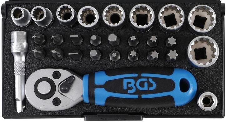 Doppenset 1/4" Gear Lock 28 Delig, Auto diversen, Autogereedschap, Nieuw, Ophalen of Verzenden