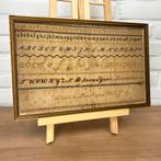 Antieke Merklap 1851 - Sampler - Ingelijst achter glas, Ophalen of Verzenden