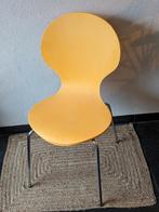 Vlinderstoel eetkamerstoel stoel hout okergeel metalen poten, Huis en Inrichting, Gebruikt, Ophalen of Verzenden, Scandinavisch