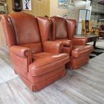 Luxe lederen fauteuils, Ophalen, Gebruikt, ., 75 tot 100 cm