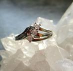 Vintage ring 925 zilver - deels verguld - 16mm, Ophalen of Verzenden, Met edelsteen, Dame, Goud