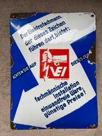 Oud Duits Emaille Bord Der Elektrofachmann Ferro-Email, Verzamelen, Reclamebord, Ophalen of Verzenden, S, S