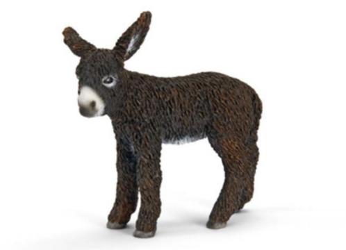 Schleich 13686 poitou ezel veulen, dierfiguur, Verzamelen, Dierenverzamelingen, Zo goed als nieuw, Beeldje of Figuurtje, Boerderijdier