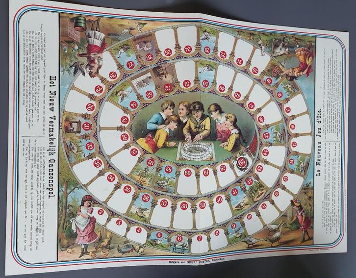 Facsimile-uitgave 1974 - "Ganzenspel" uit de Atlas van Stolk, Antiek en Kunst, Antiek | Speelgoed, Ophalen of Verzenden