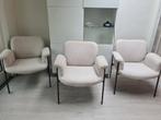 3 Witte Fauteuils - Gebruikt, Huis en Inrichting, Fauteuils, Ophalen, Gebruikt, 75 tot 100 cm, Metaal