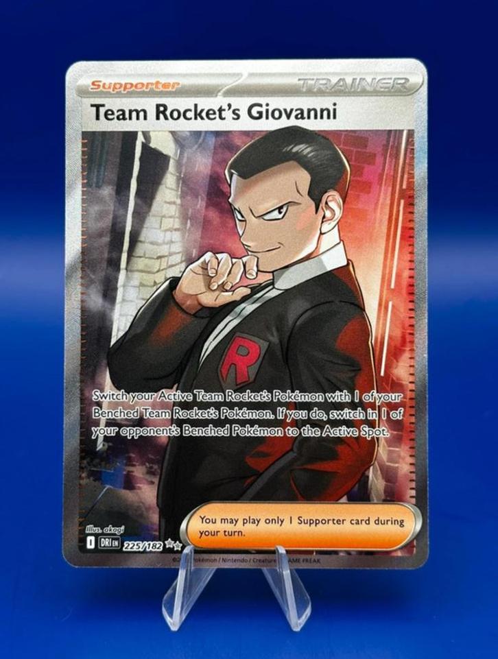 Team rocket’s giovanni 225/182, Hobby en Vrije tijd, Verzamelkaartspellen | Overige, Nieuw, Losse kaart, Ophalen of Verzenden