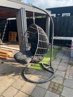 Hangstoel met Standaard - Egg Vorm zwart, Tuin en Terras, Tuinstoelen, Ophalen of Verzenden, Gebruikt, Metaal