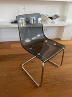 8 Grijze Kunststof Stoelen met Metalen Frame, Ophalen, Kunststof, Gebruikt, Grijs