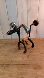 Hond van oude handboor en golfclubs - metal art - duurzaam, Ophalen of Verzenden
