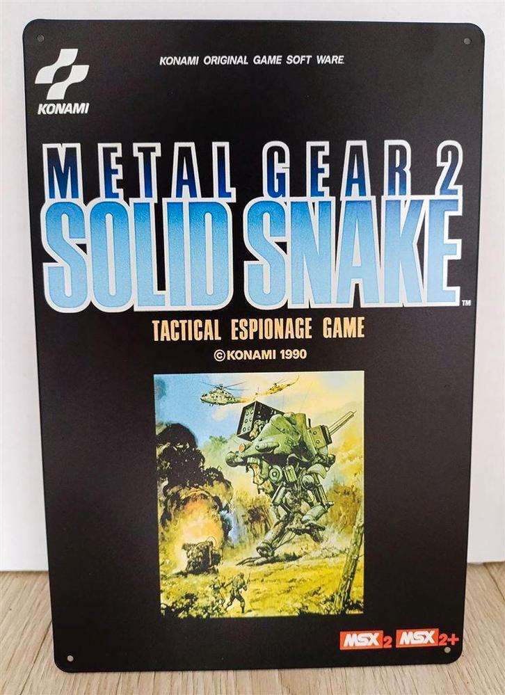 METAL GEAR SOLID SNAKE MSX metalen Wandbord solid nes, Spelcomputers en Games, Games | Overige, Nieuw, Avontuur en Actie, 1 speler