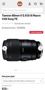 Tamron SP 90mm F2.8 Di VC USD Macro - Nikon F, Ophalen of Verzenden, Zo goed als nieuw, Overige typen
