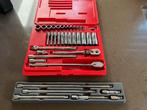 SNAP ON Ratelset 1/4 metrisch met set wobble verlengstukken., Ophalen of Verzenden, Nieuw