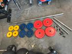 Halter stang met dumbell stangen en schijven, Ophalen, Gebruikt, Schijven, Halterstang
