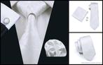 Dennis Gadgets: 100 % zijden stropdas ( 3 delig !! ) DG 0393, Nieuw, Met patroon, Wit, Ophalen
