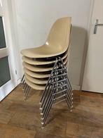 6 vintage fiberglass Eames DSS stoelen Herman Miller jr 70, Ophalen of Verzenden, Gebruikt, Overige kleuren, Vijf, Zes of meer stoelen