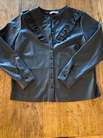 Studio Anneloes Lurex/Lederlook Blouse Antraciet Maat L, Kleding | Dames, Jurken, Maat 42/44 (L), Ophalen of Verzenden, Zo goed als nieuw