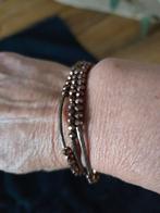 Te koop 3 bruine armbanden met een glimmetje, Ophalen of Verzenden, Zo goed als nieuw, Bruin, Overige materialen